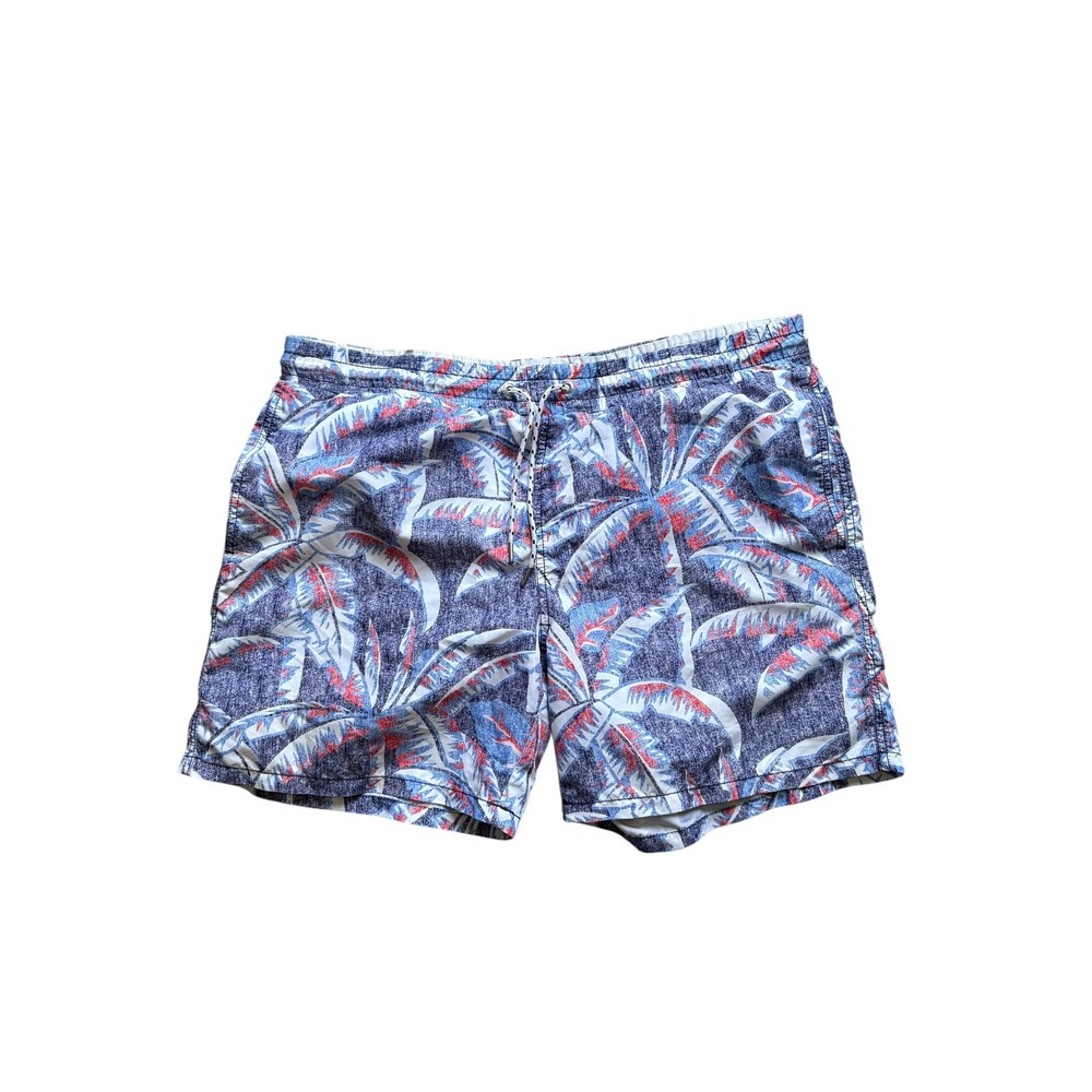 Express Men's Swim Trunks Size‎ M Blue Red Palm Print Board Shorts as is